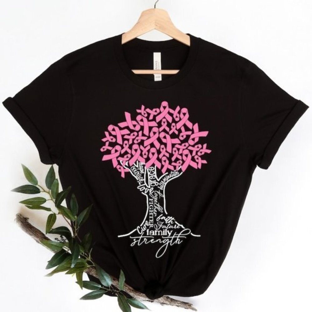 Cancer Tree Tshirt Breast Cancer Fighter Shirt Breast Cancer Awareness Shirt